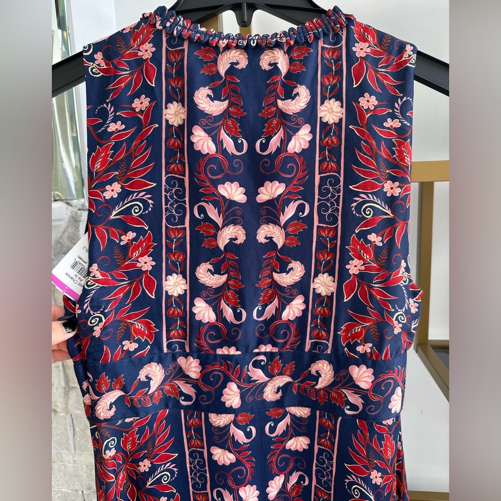 New FARM Rio Boho Navy, Red and Pink Floral Dress - Picture 5 of 8